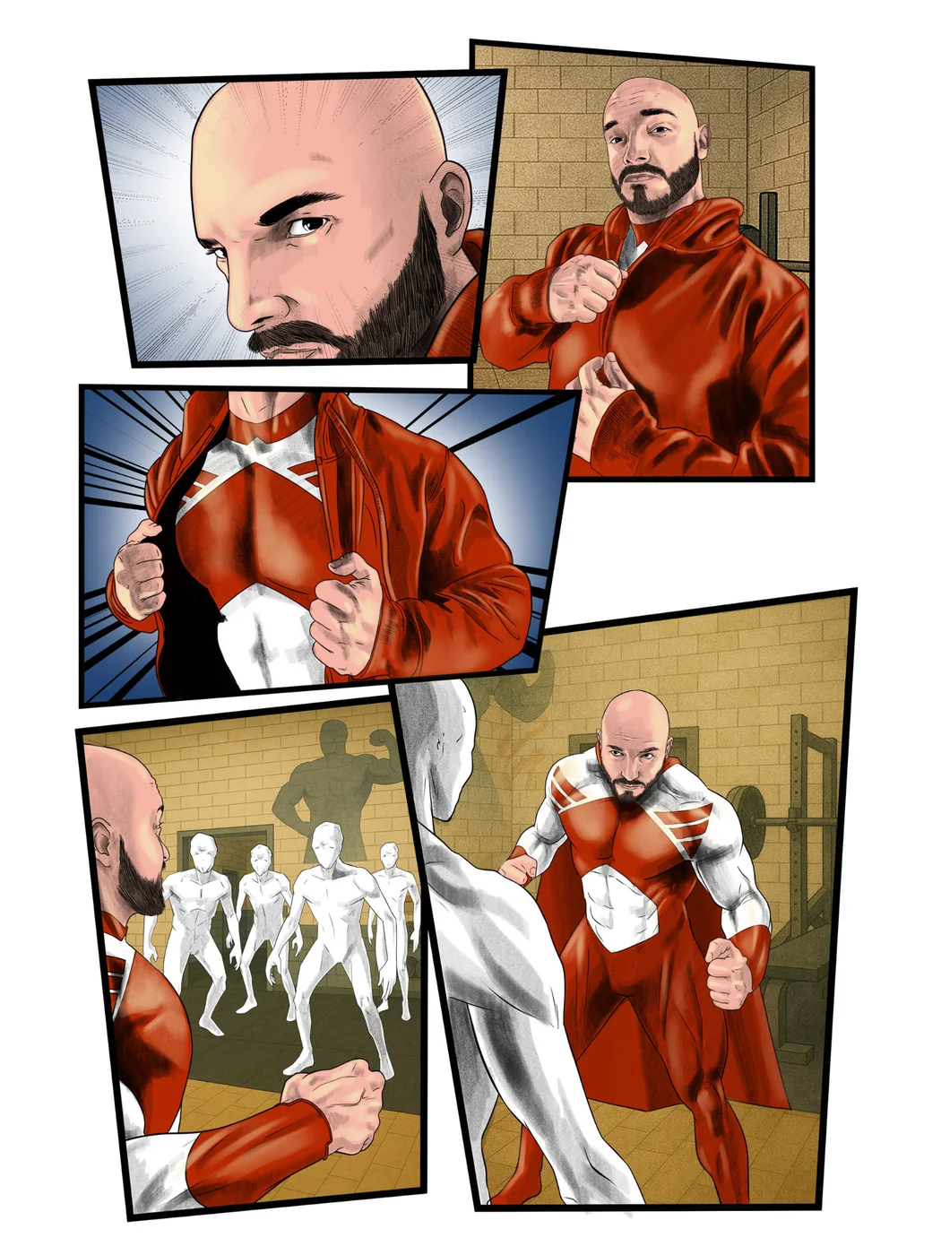 Pagina illustrata: Alpha Nerd indossa il costume e affronta il problema