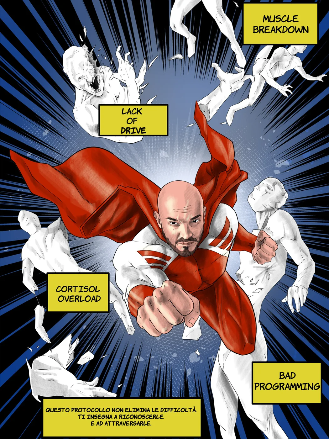 Pagina illustrata: Alpha Nerd attraversa ostacoli legati ad allenamento e recupero